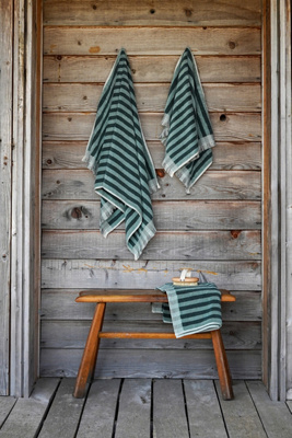 Piglet In Bed Pembroke Stripe Cotton Towel Collection In Multi