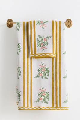 Tess Cotton Woven Floral Towel Collection
