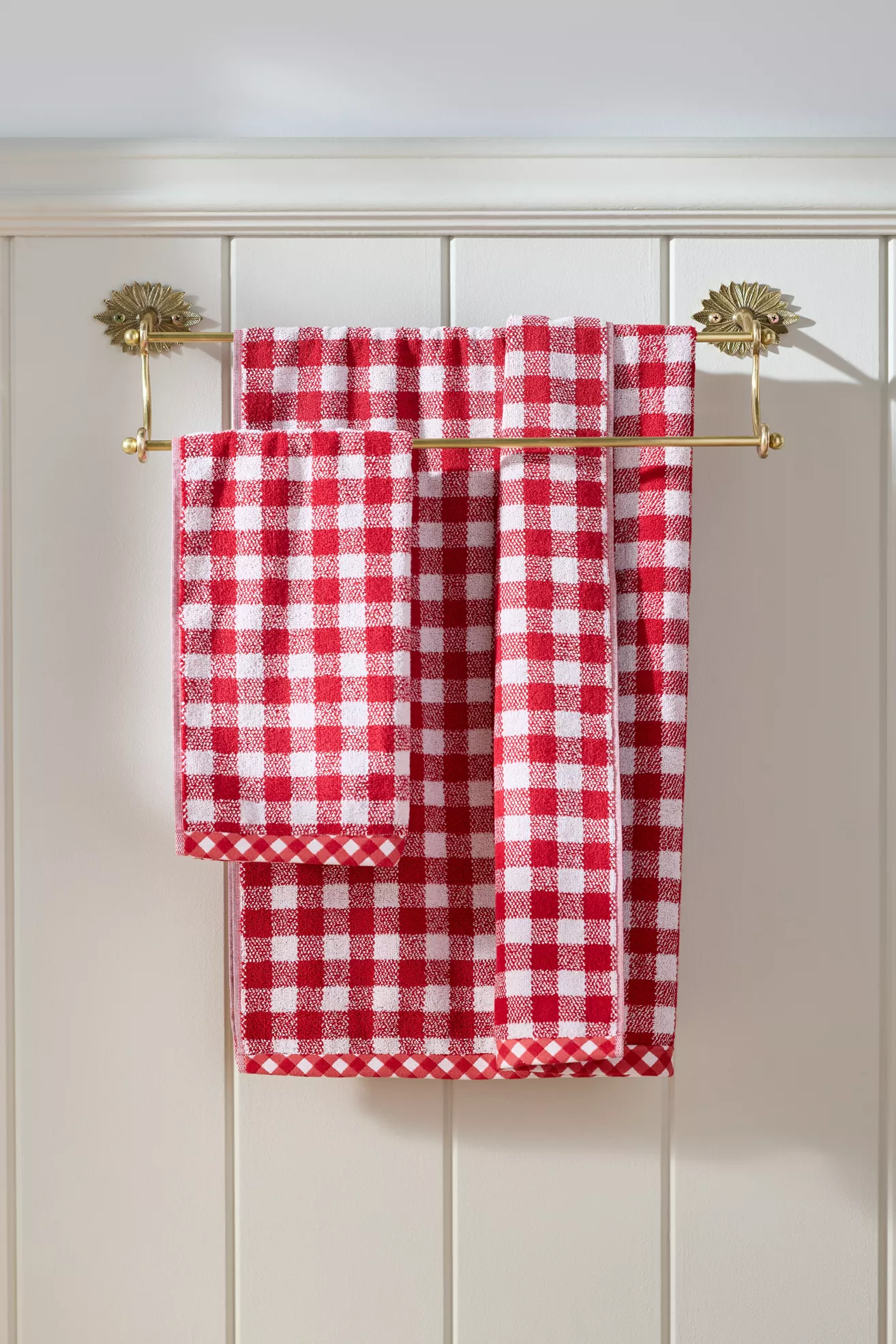 Gingham 100% Cotton Woven Towel Collection