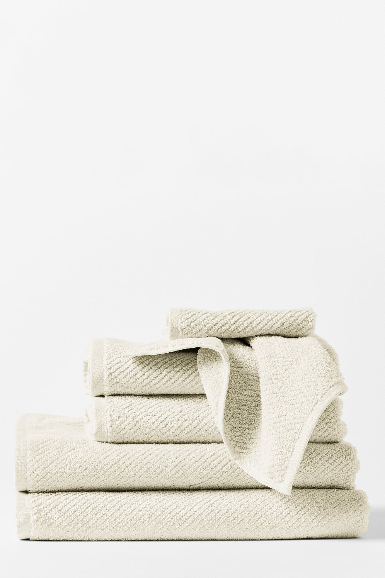 Coyuchi Air Weight Organic Towel Set - Neutral, Set of 6 Towels