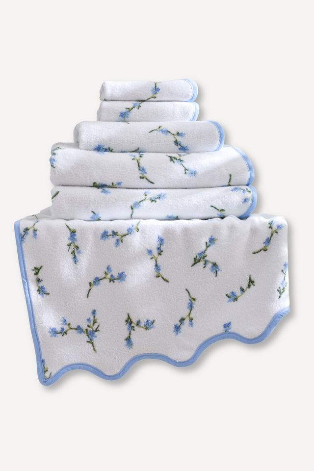 Kassatex Over the Moon Scallop Edge Bath Towel Collection #1