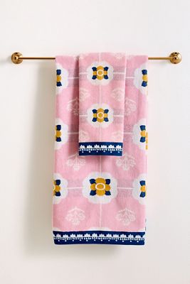 Flora Cotton Woven Floral Towel