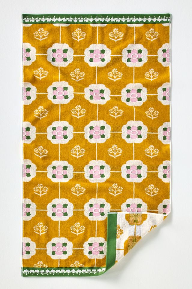 Flora Cotton Woven Floral Towel #1