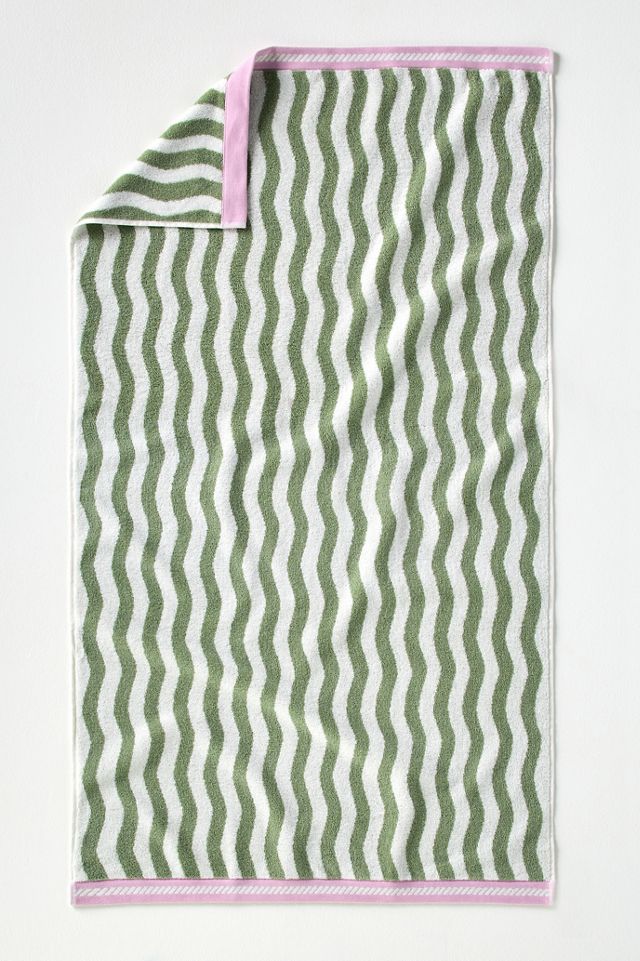 Maeve Cotton Woven Wavy Stripe Towel Collection #2