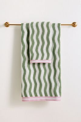 Maeve Cotton Woven Wavy Stripe Towel Collection