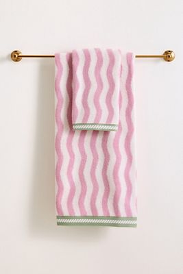 Maeve Cotton Woven Wavy Stripe Towel Collection
