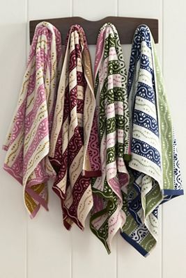 Ivy Cotton Woven Stripe Towel Collection
