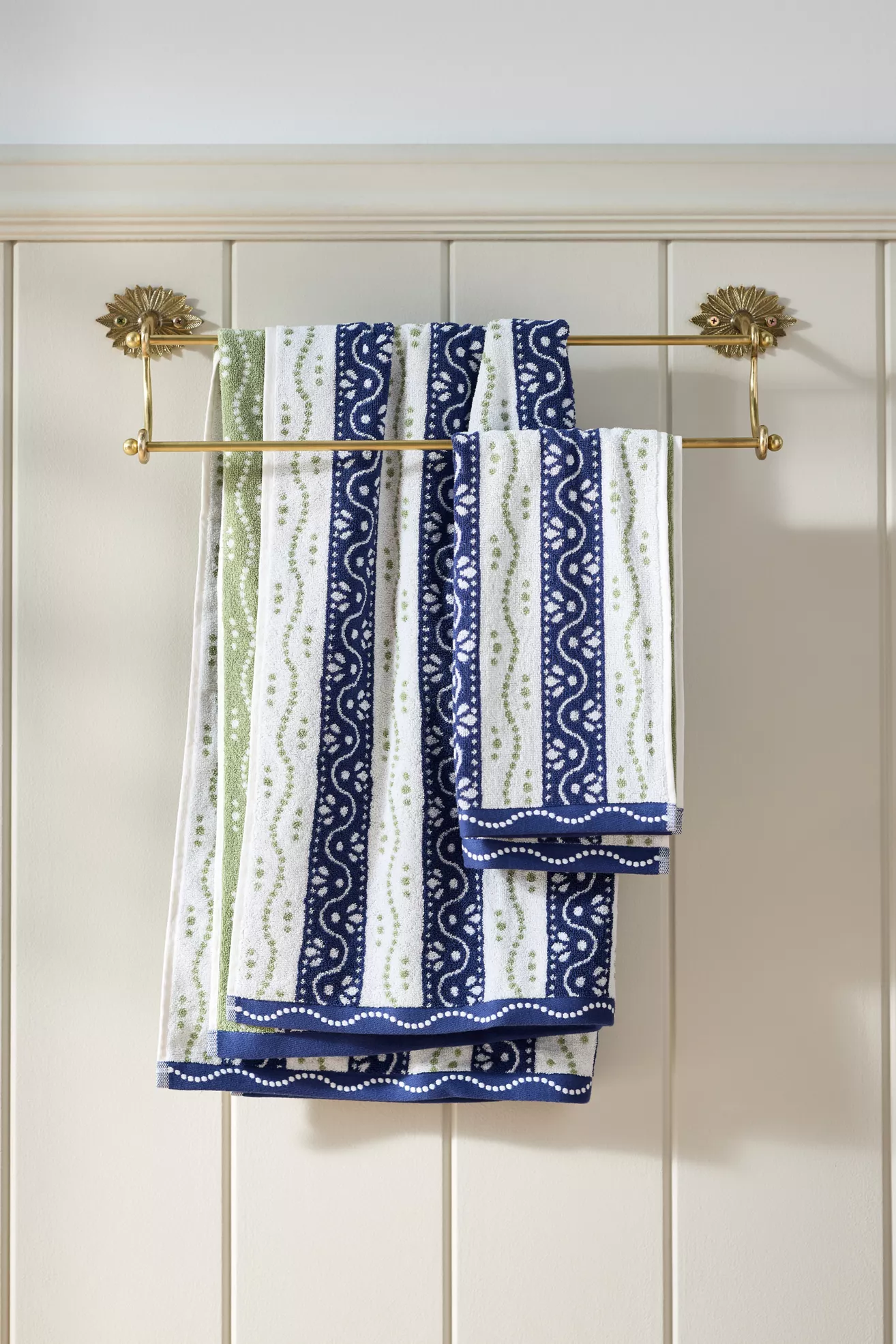 Ivy 100% Cotton Woven Stripe Towel Collection