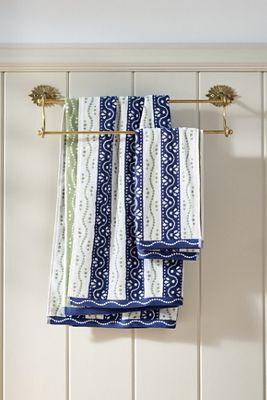 Ivy 100% Cotton Woven Stripe Towel Collection