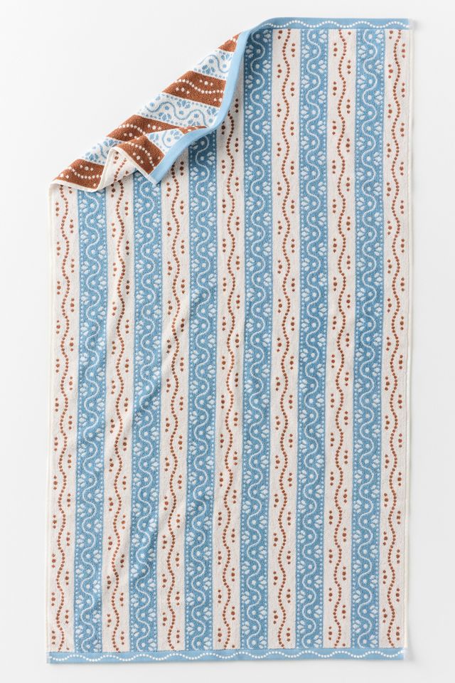 Ivy Cotton Woven Stripe Towel Collection #1
