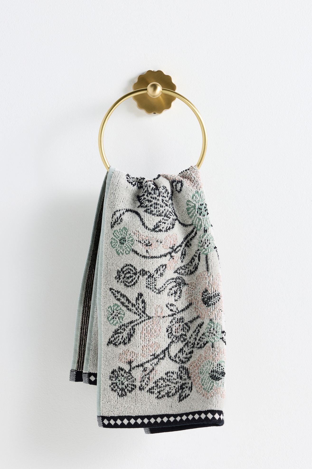 Claudette Cotton Floral Towel Collection - Multi Floral, Hand Towel