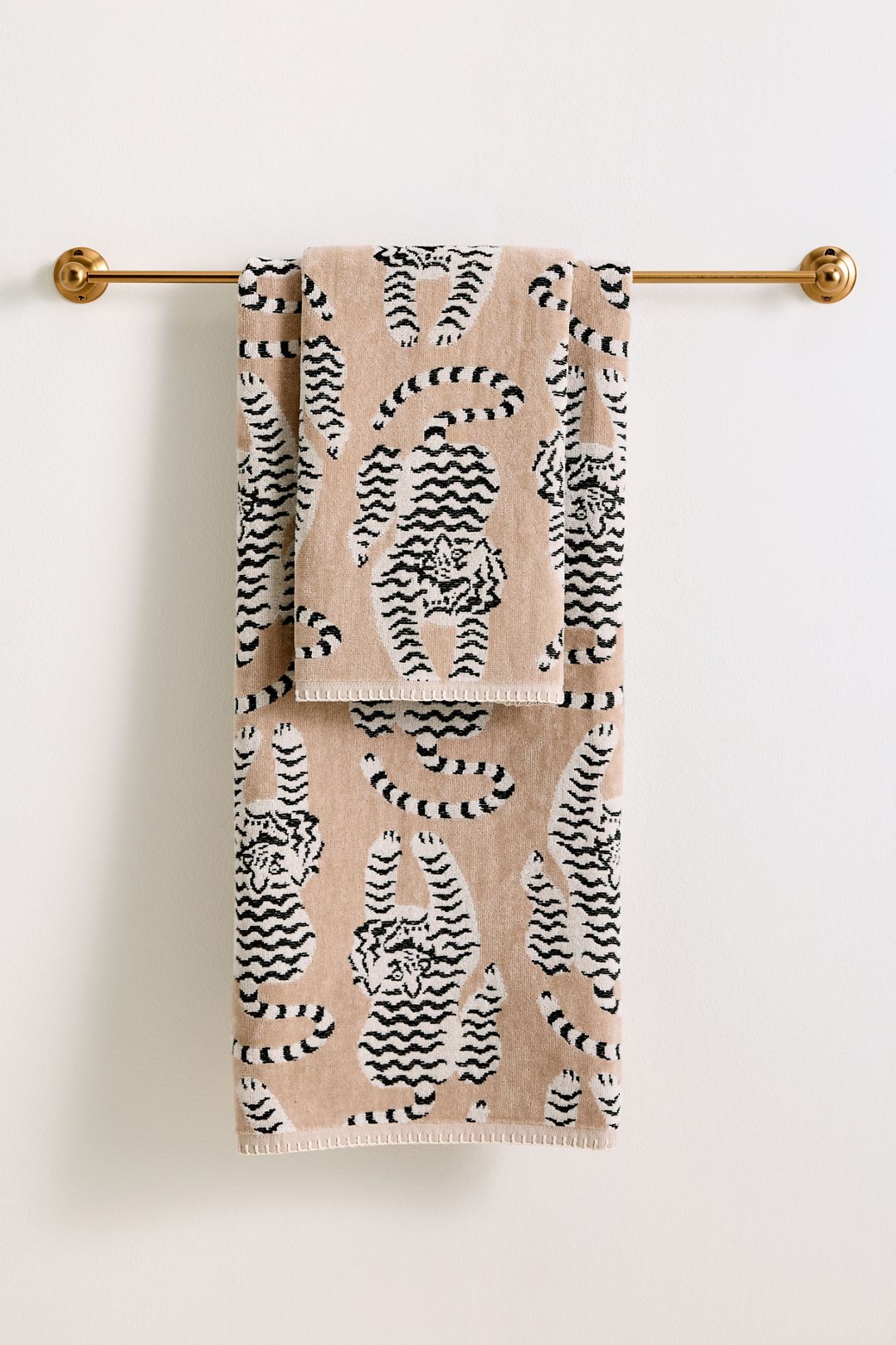 Isa Tiger Cotton Towel Collection - Neutral