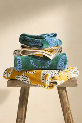 Isa Tiger Cotton Hand Towel l Green