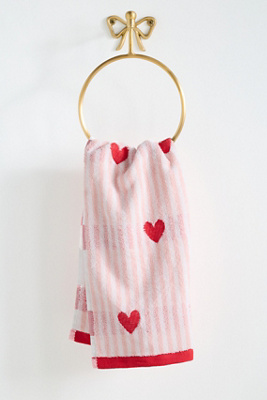 Anthropologie Icon Stripe Hand Towel In Pink