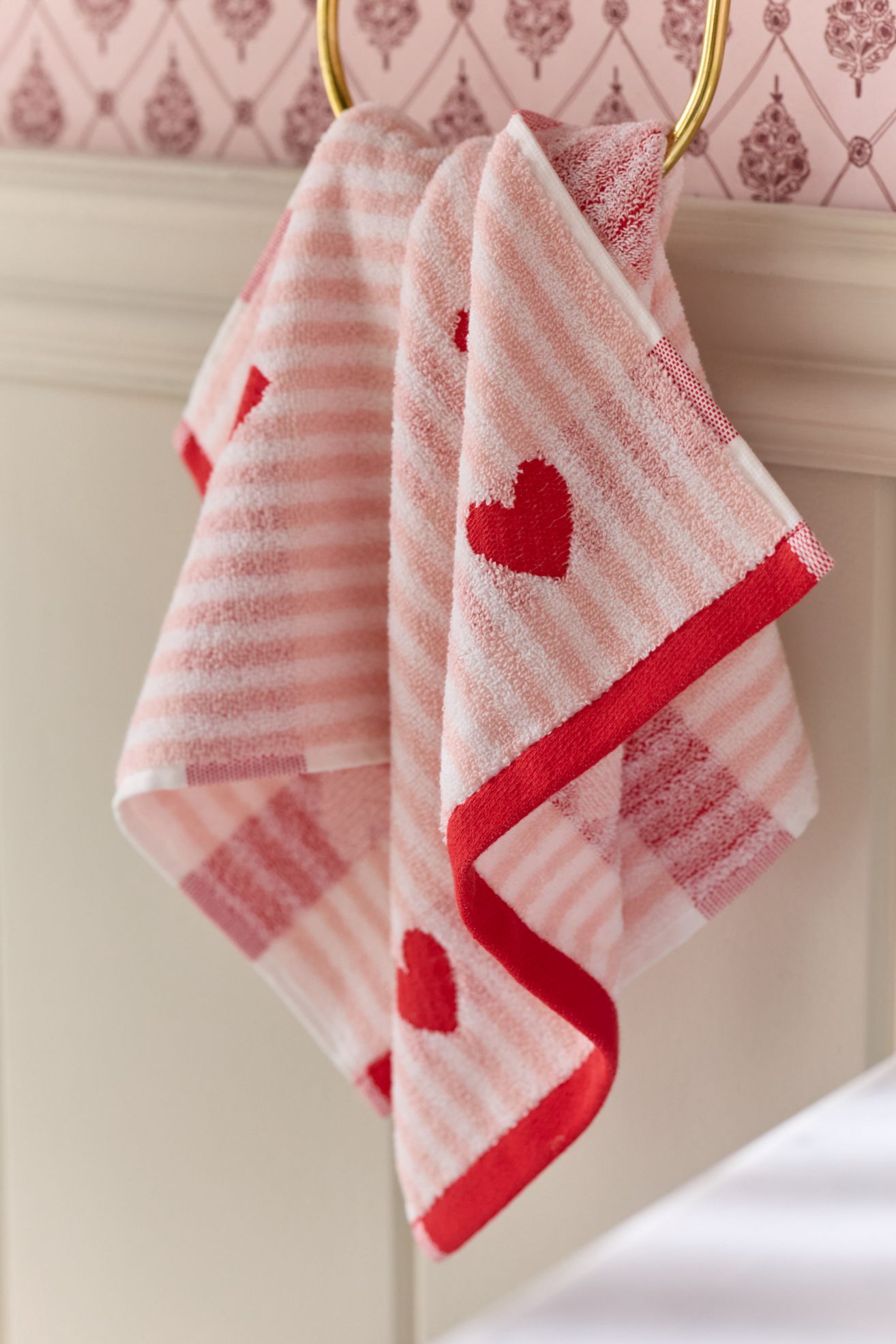 Icon Stripe Bath Towel Collection - Pink, Standard, Hand Towel