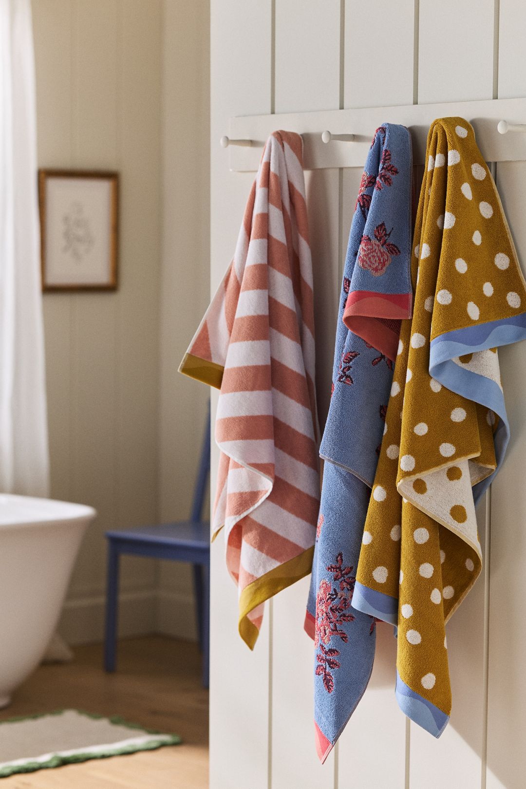 Maeve Cotton Patterned Towel Collection - Blue, Standard