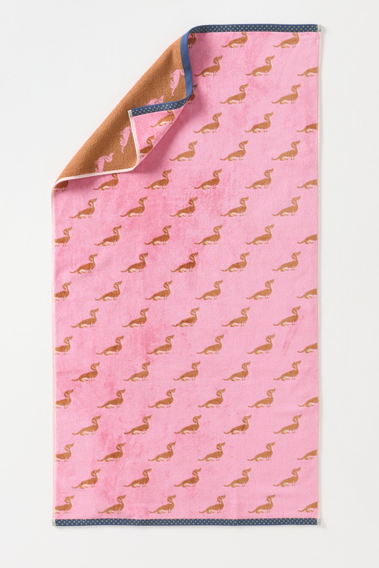 Maeve Cotton Dog Jacquard Towel Collection - Pink
