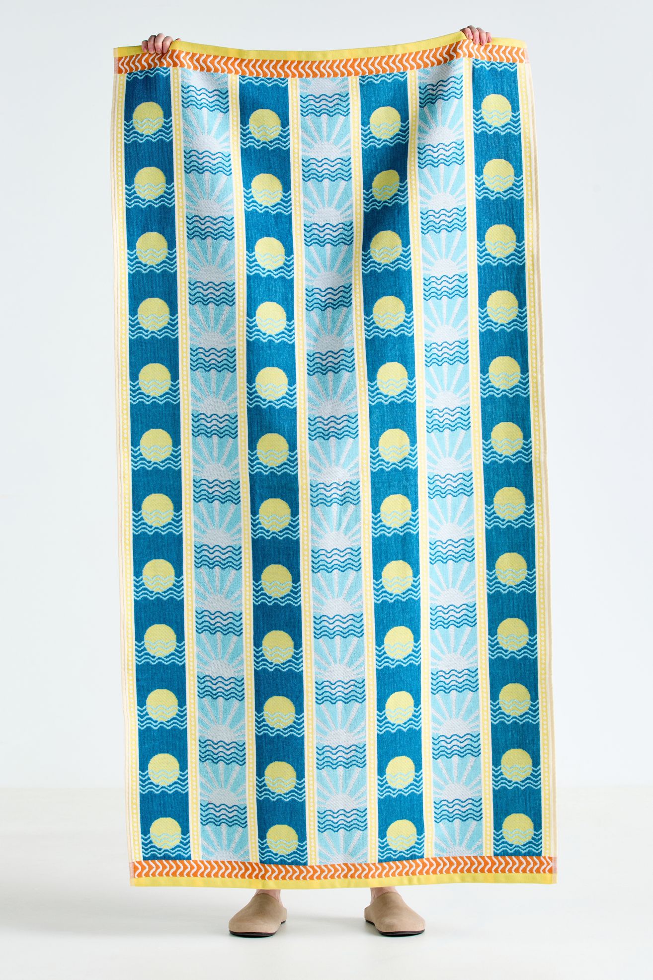 Gela Cotton Jacquard Beach Towel - Sunset, Beach Towel