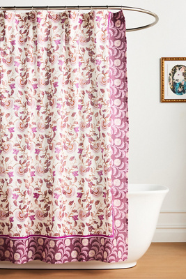 Anthropologie Zhana Cotton Printed Shower Curtain In Multicolor