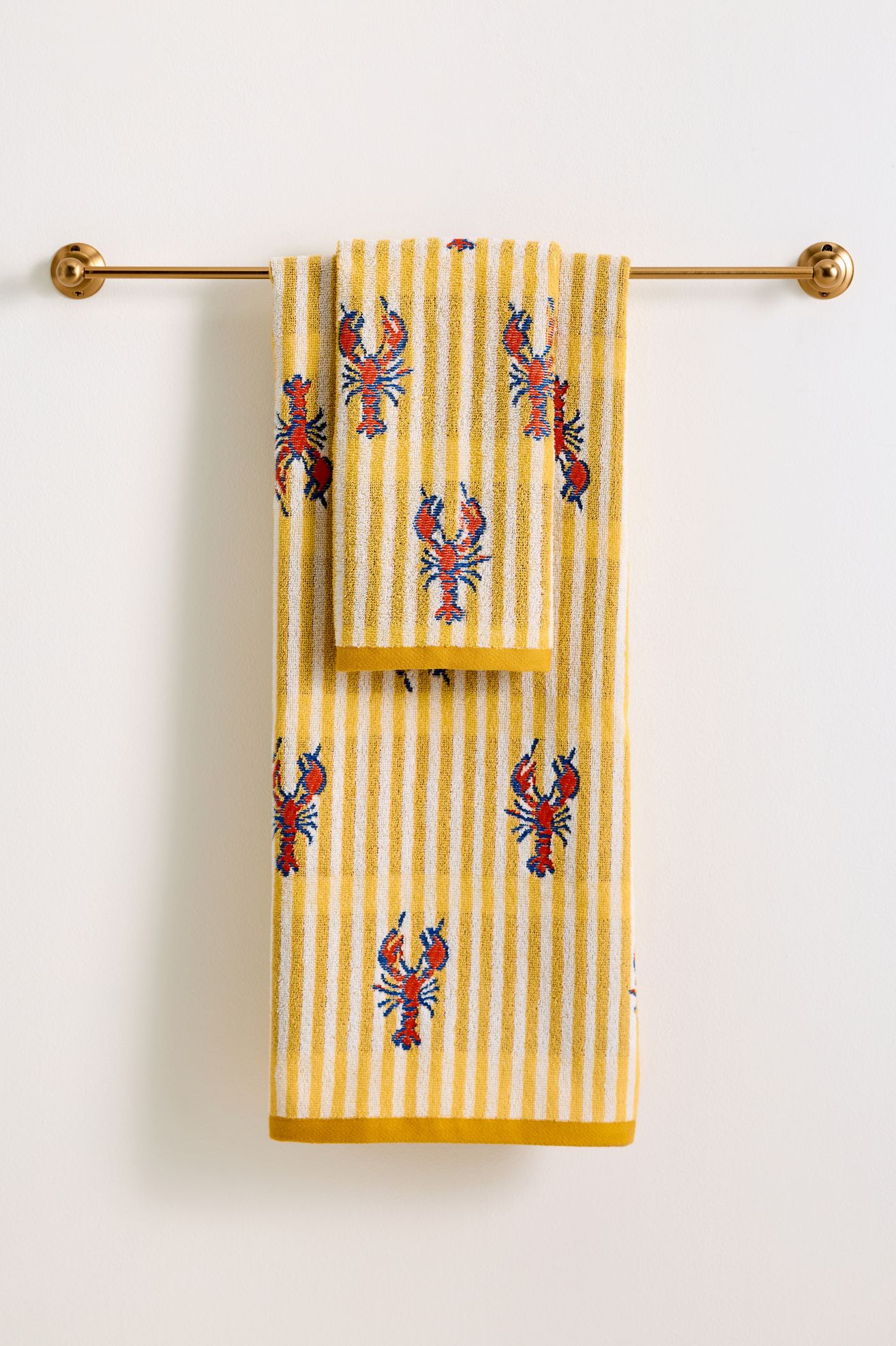 Icon Stripe Cotton Towel Collection - Lobster, Bath Towel