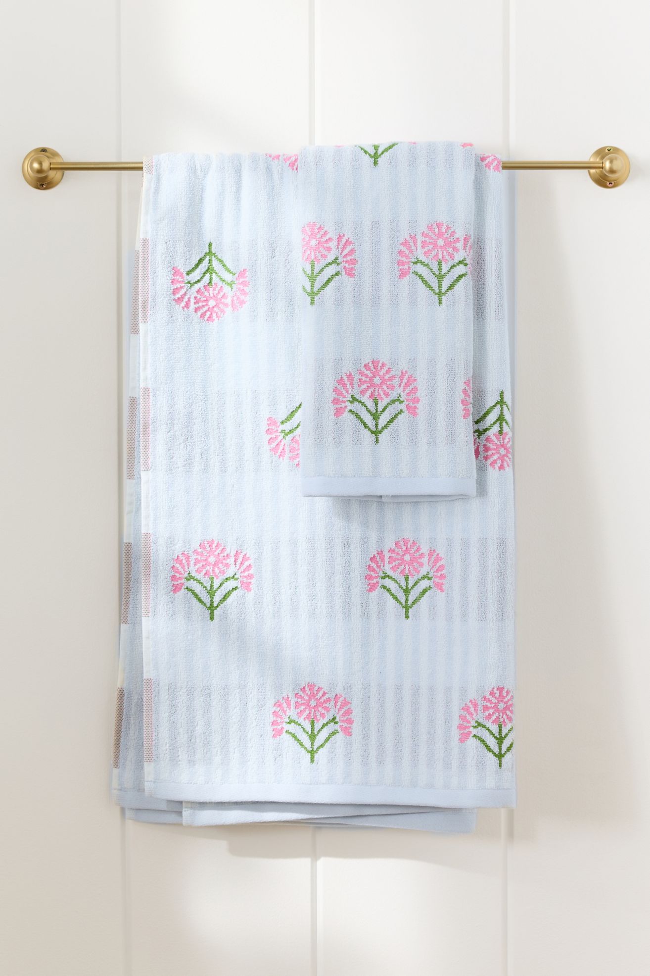 Icon Stripe Cotton Towel Collection - Flower, Hand Towel