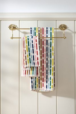 Reina Cotton Rainbow Striped Woven Towel Collection
