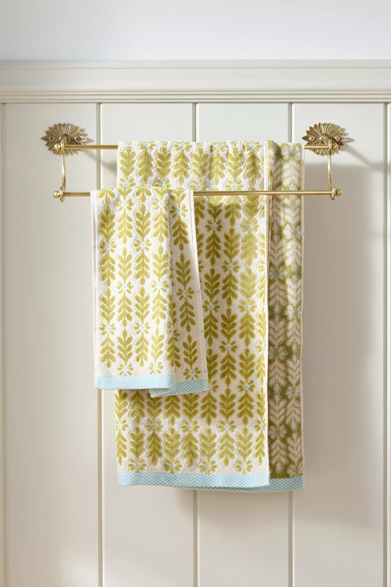 Sabine Cotton Floral Woven Towel Collection