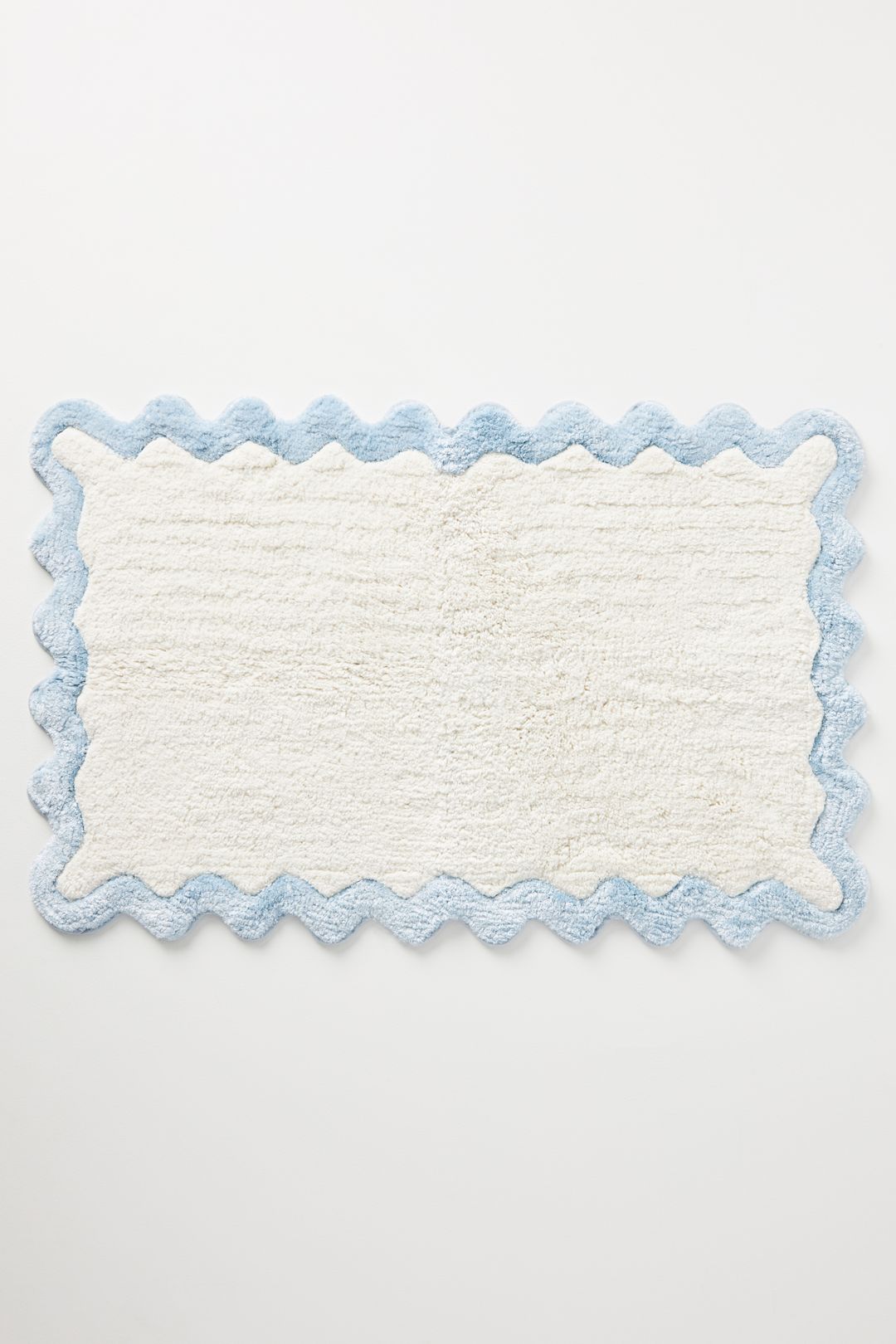 Maeve by Anthropologie Scalloped Cotton Bath Mat - Blue, L