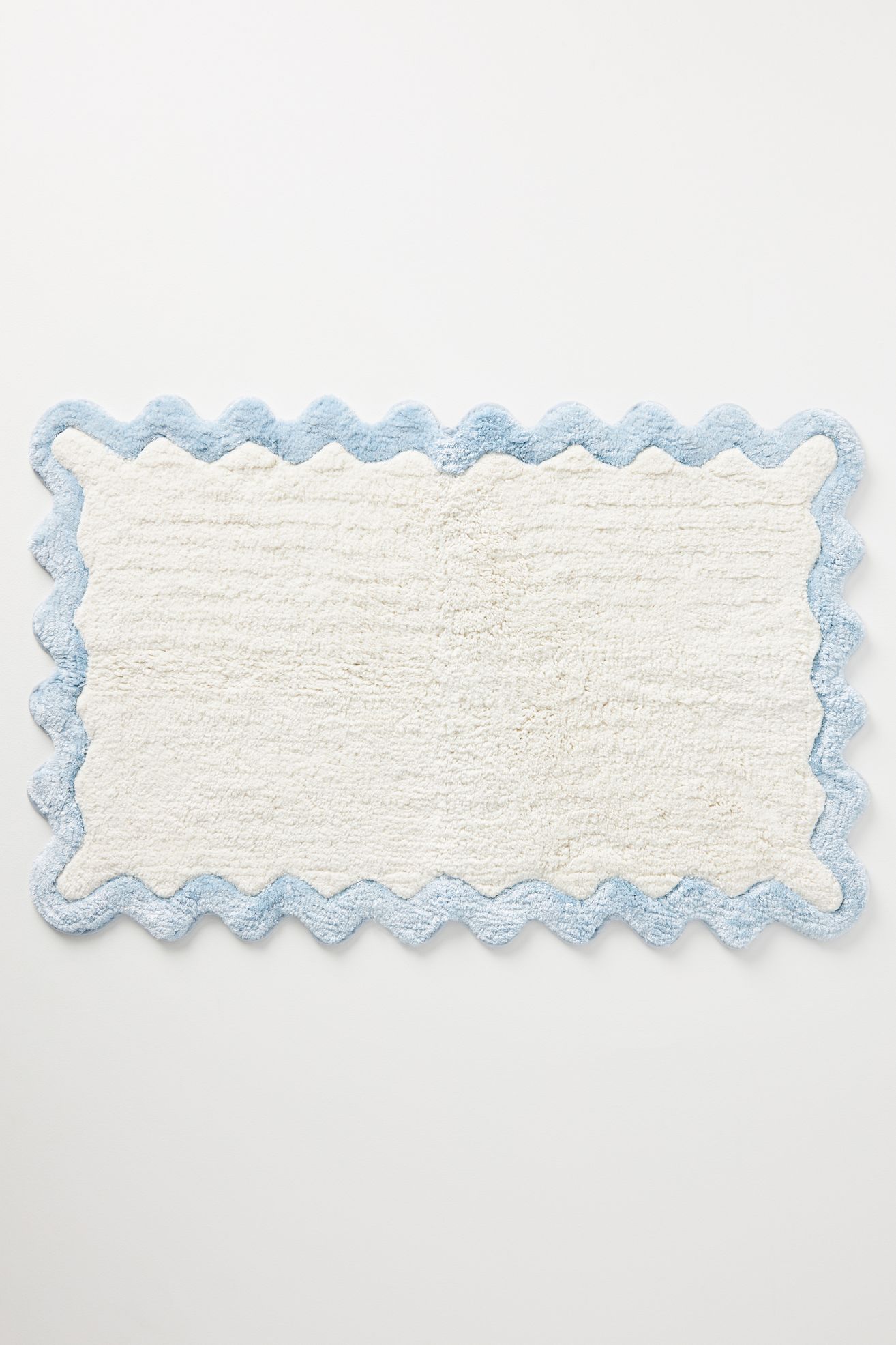 Maeve by Anthropologie Scalloped Cotton Bath Mat - Blue, Standard, S