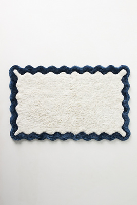 Maeve Scalloped Bath Mat In Blue