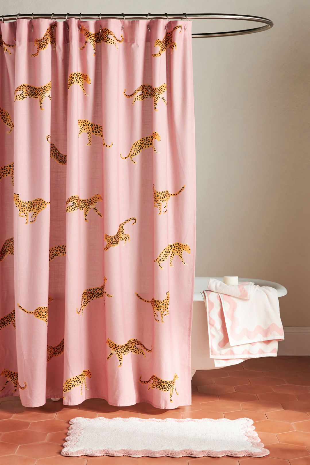 Maeve by Anthropologie Scalloped Cotton Bath Mat - Peach, L