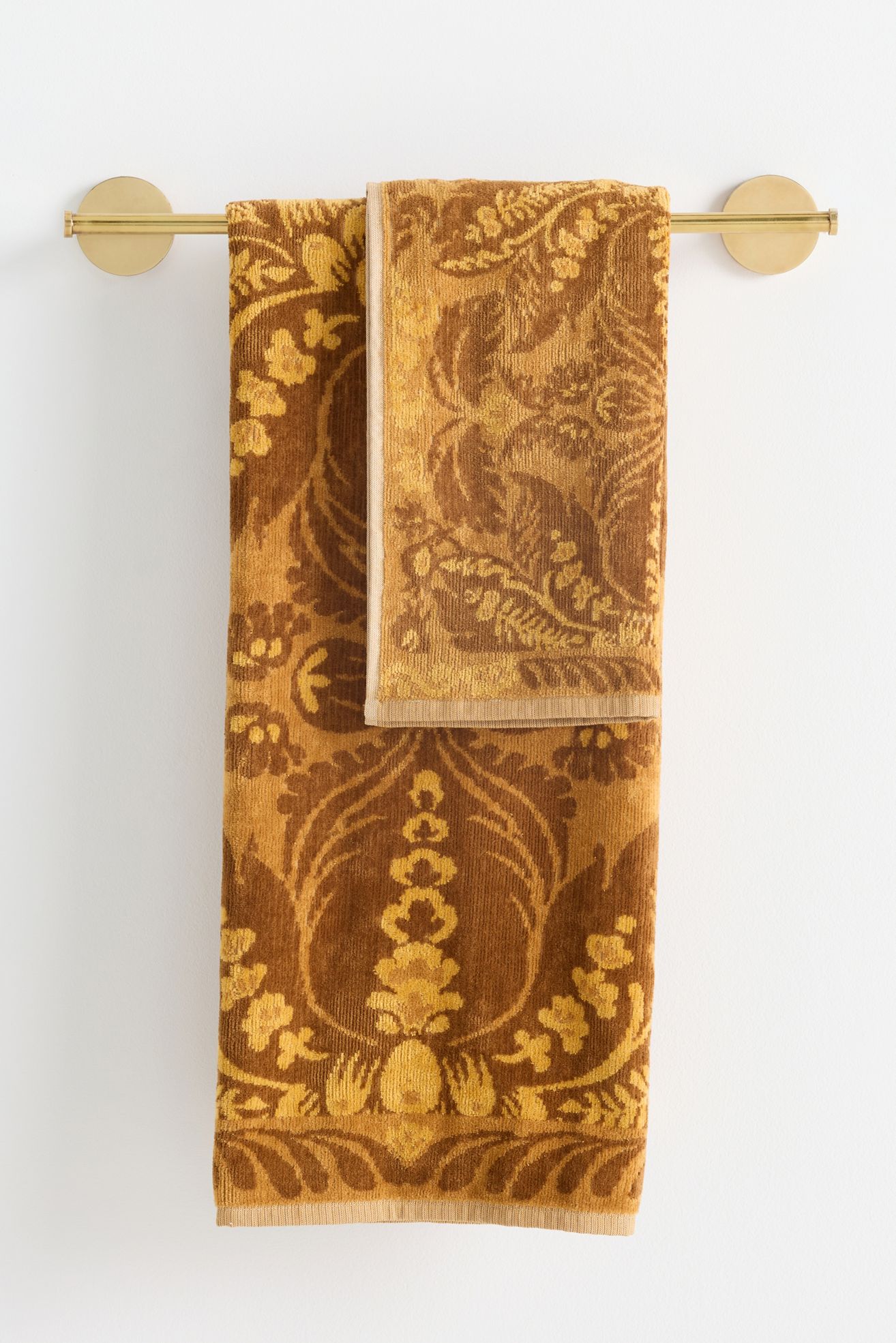 Tova Cotton Velour Towel Collection - Gold, Bath Towel