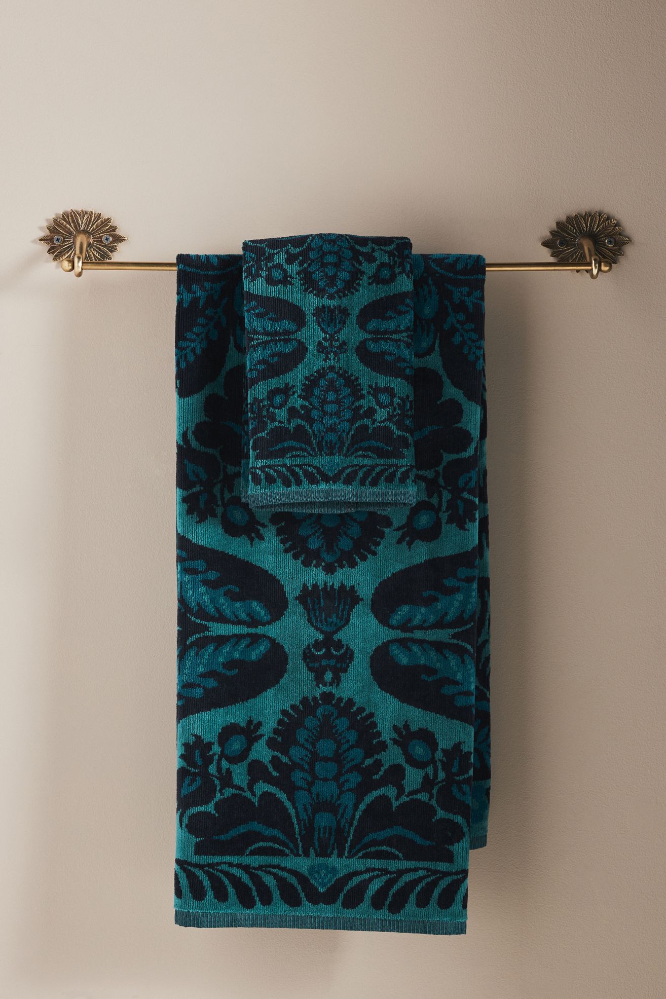 Tova Cotton Velour Towel Collection - Dark Turquoise, Standard, Bath Towel