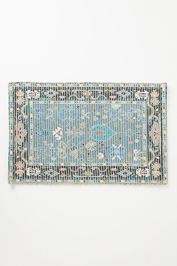 Anthropologie Norse Woven Bath Mat In Blue