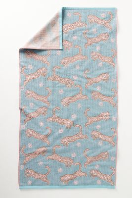Maeve Leopard Bath Towel Collection By  In Mint Size Hand Towel