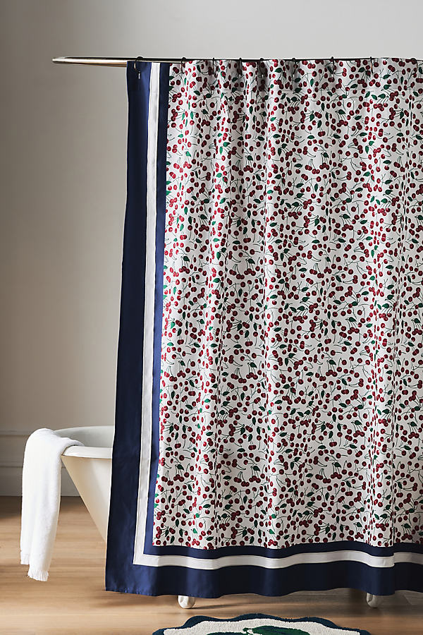 Shop Maeve Cherry Shower Curtain In Blue