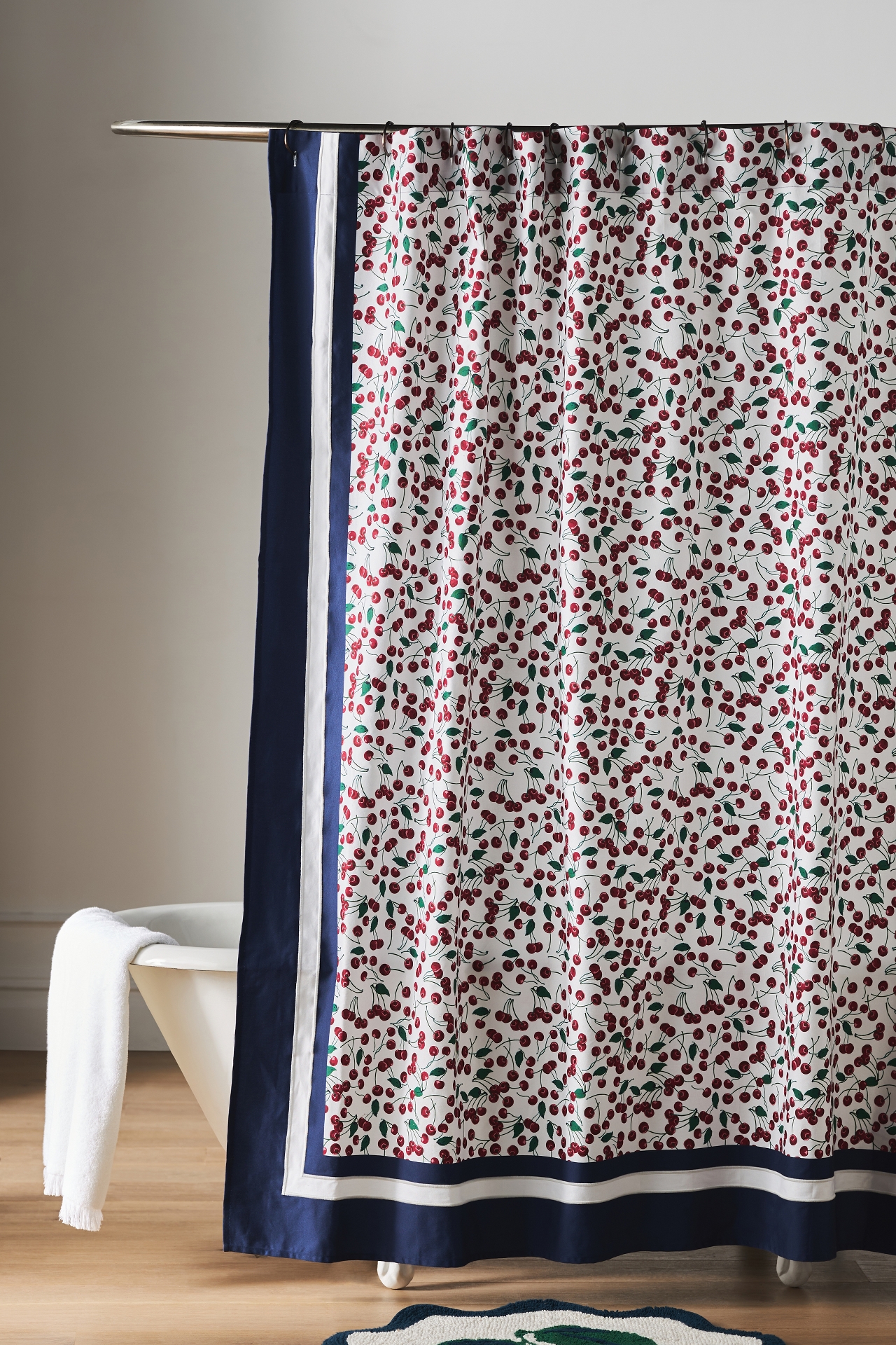 Maeve by Anthropologie Cherry Cotton Shower Curtain