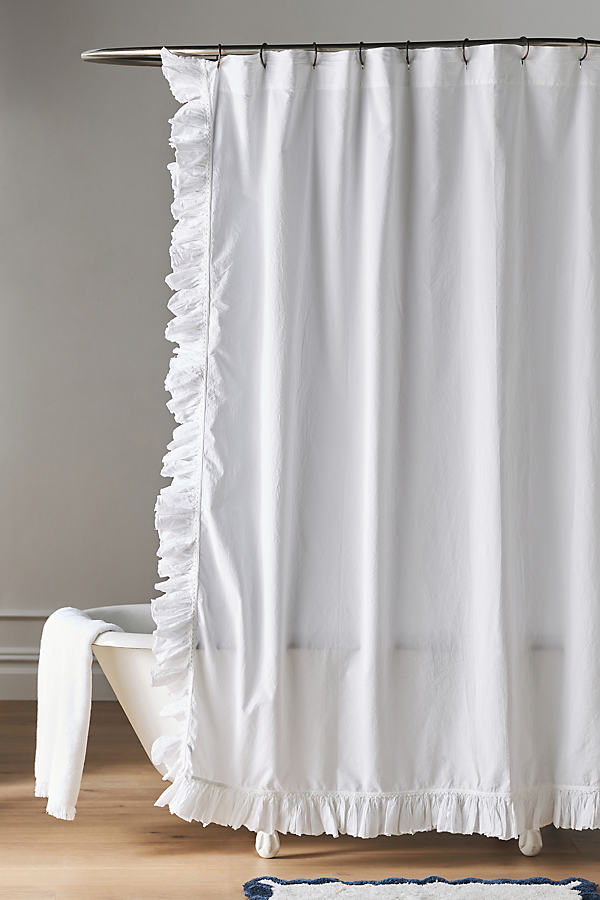 Shop Anthropologie Ruffled Shower Curtain In White