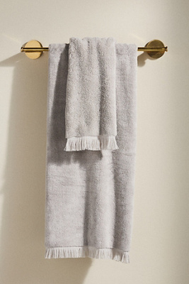 Anthropologie Plush Turkish Cotton Towel Collection In Gray