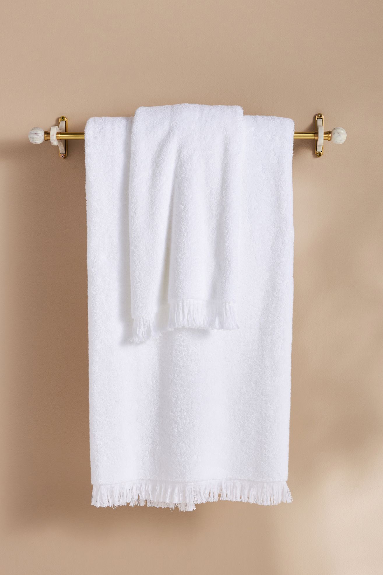 Plush Turkish Cotton Towel Collection - White, Standard, Hand Towel