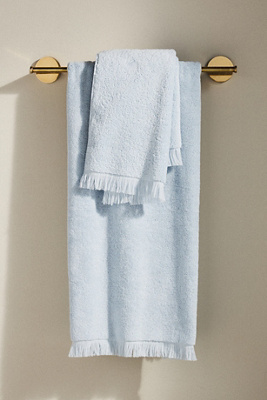 Anthropologie Plush Turkish Cotton Towel Collection In Blue