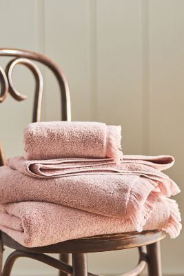 Anthropologie Plush Turkish Cotton Towel Collection In Pink