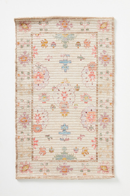 Anthropologie Hand-woven Malthe Bath Mat In Beige
