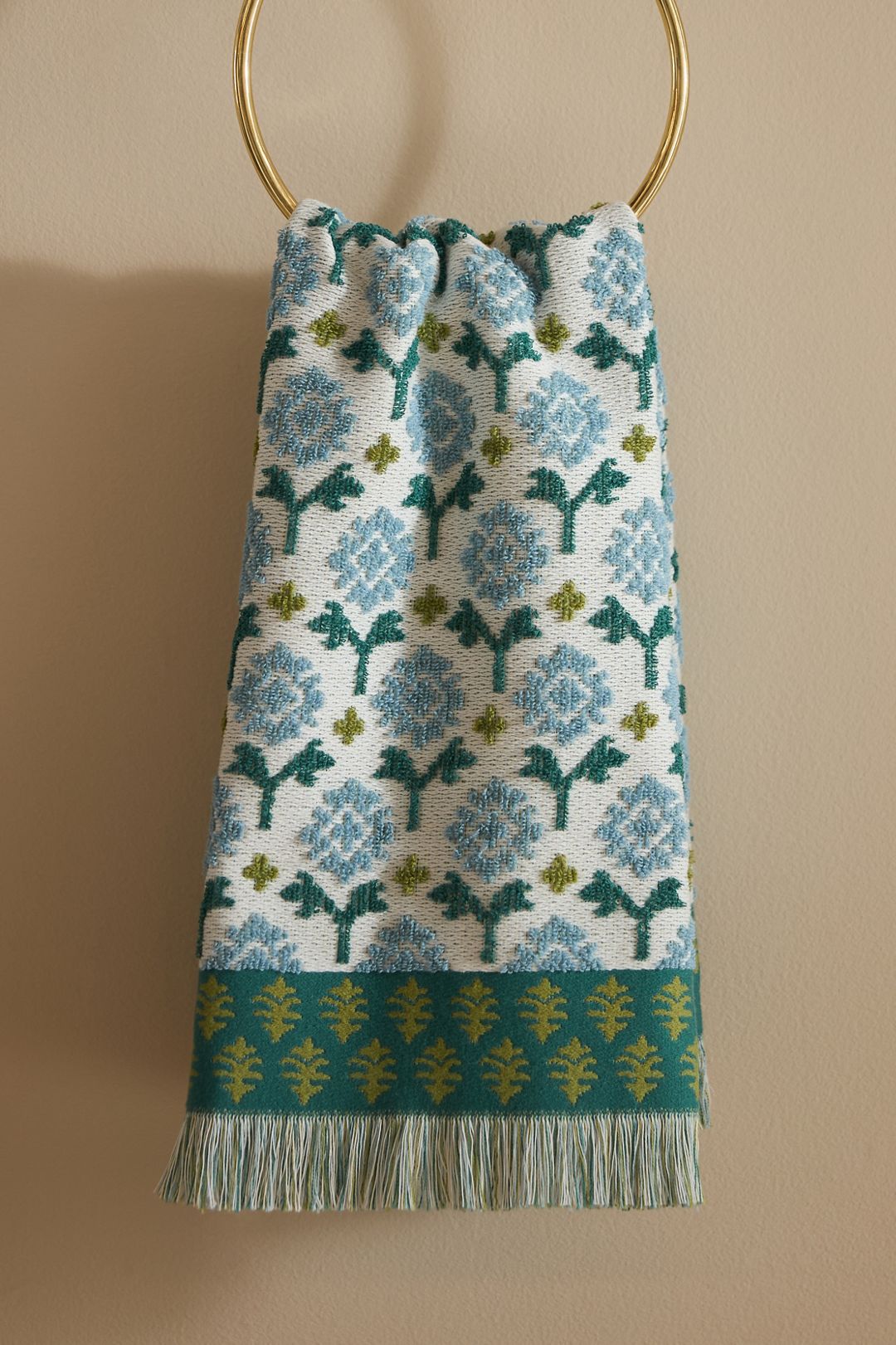 Aryn Cotton Hand Towel - Green, Standard, Hand Towel
