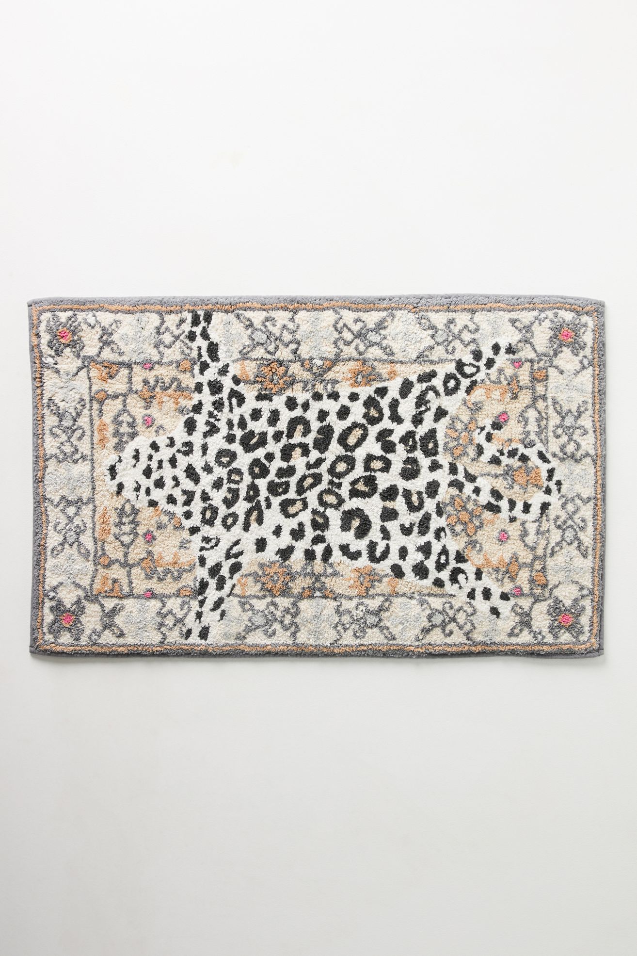 Octavia Tufted Cotton Leopard Bath Mat - Neutral, Standard, S