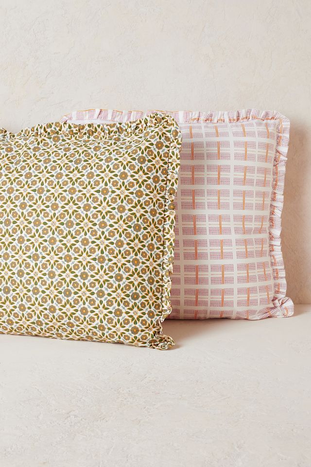 Patterned Ruffle Square Cushion #2