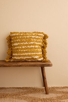 Stripe & Tassel Cushion