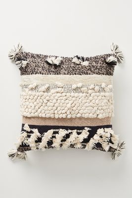 All Roads Design All Roads Yucca Pillow By  In Black Size 18" Sq