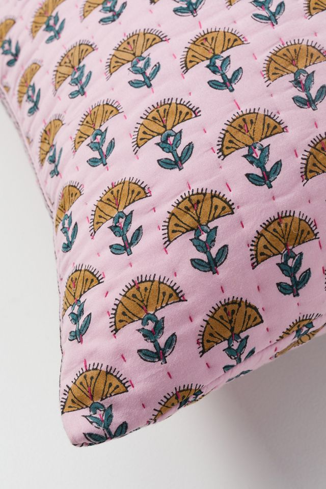 Kantha-Stitched Verbena Pillow #2