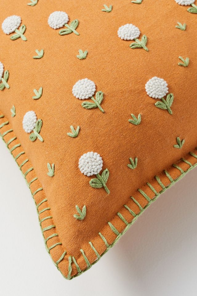 Embroidered Wildflower Pillow #2